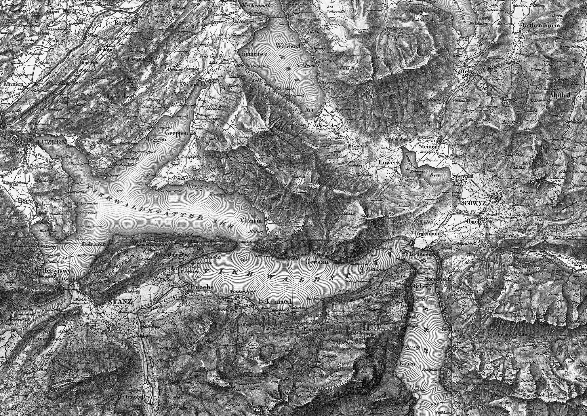 Ausschnitt Dufourkarte 1865 Ausschnitt Dufourkarte 1865